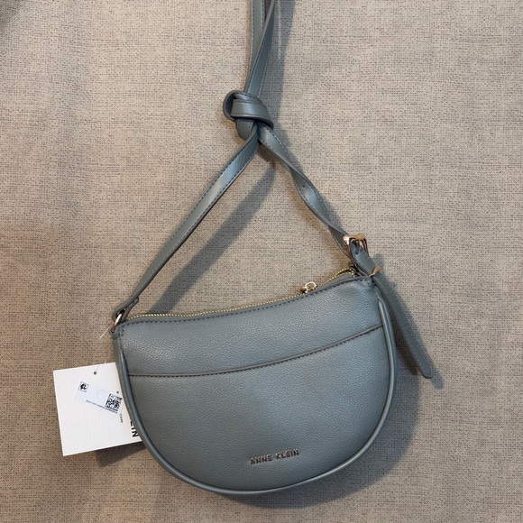 Anne Klein Handbags - Anne Klein Sculpted Belt Half Moon Olive Crossbody Bag